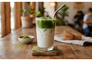 Przepis na iced matcha latte: chłodne, kremowe i proste