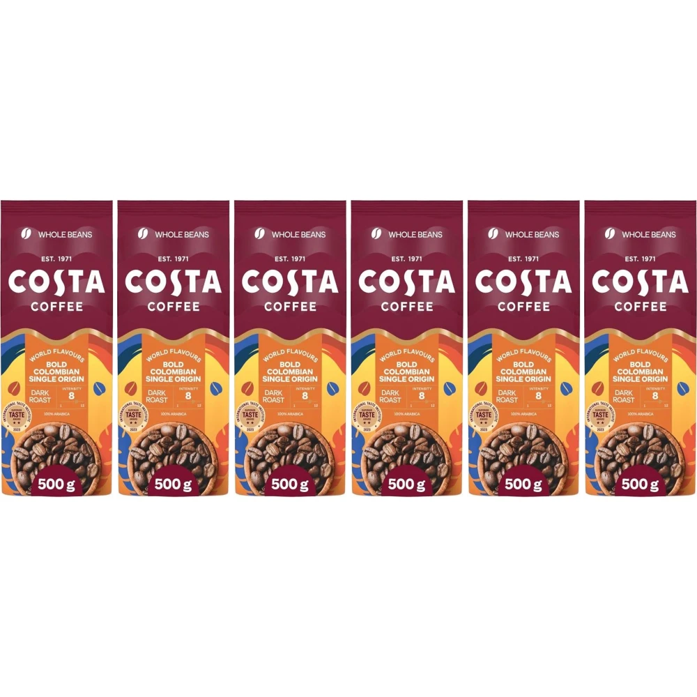 Costa Coffee Colombian Roast - ziarna kawy - 6 x 500 gram