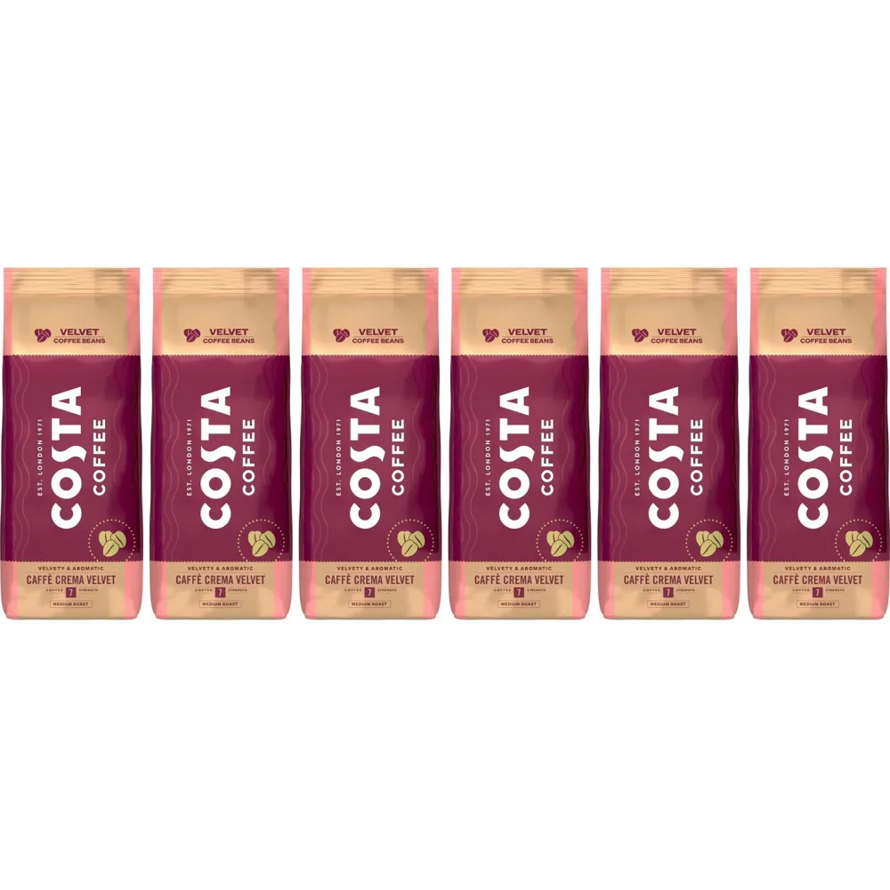 Costa Coffee Caffè Crema Velvet - kawa ziarnista - 6 x 1 kilogram