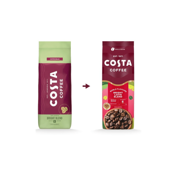 Costa Coffee Bright Blend - ziarna kawy - 1 kilogram