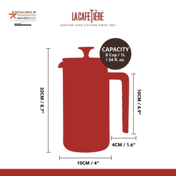 La Cafetière - Pisa kawiarka czarna - 8 filiżanek
