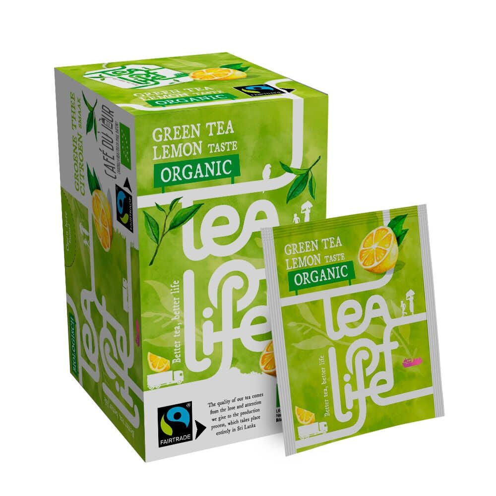 Green Tea Lemon - Organic & Fairtrade - Tea of Life - 25 torebek herbaty