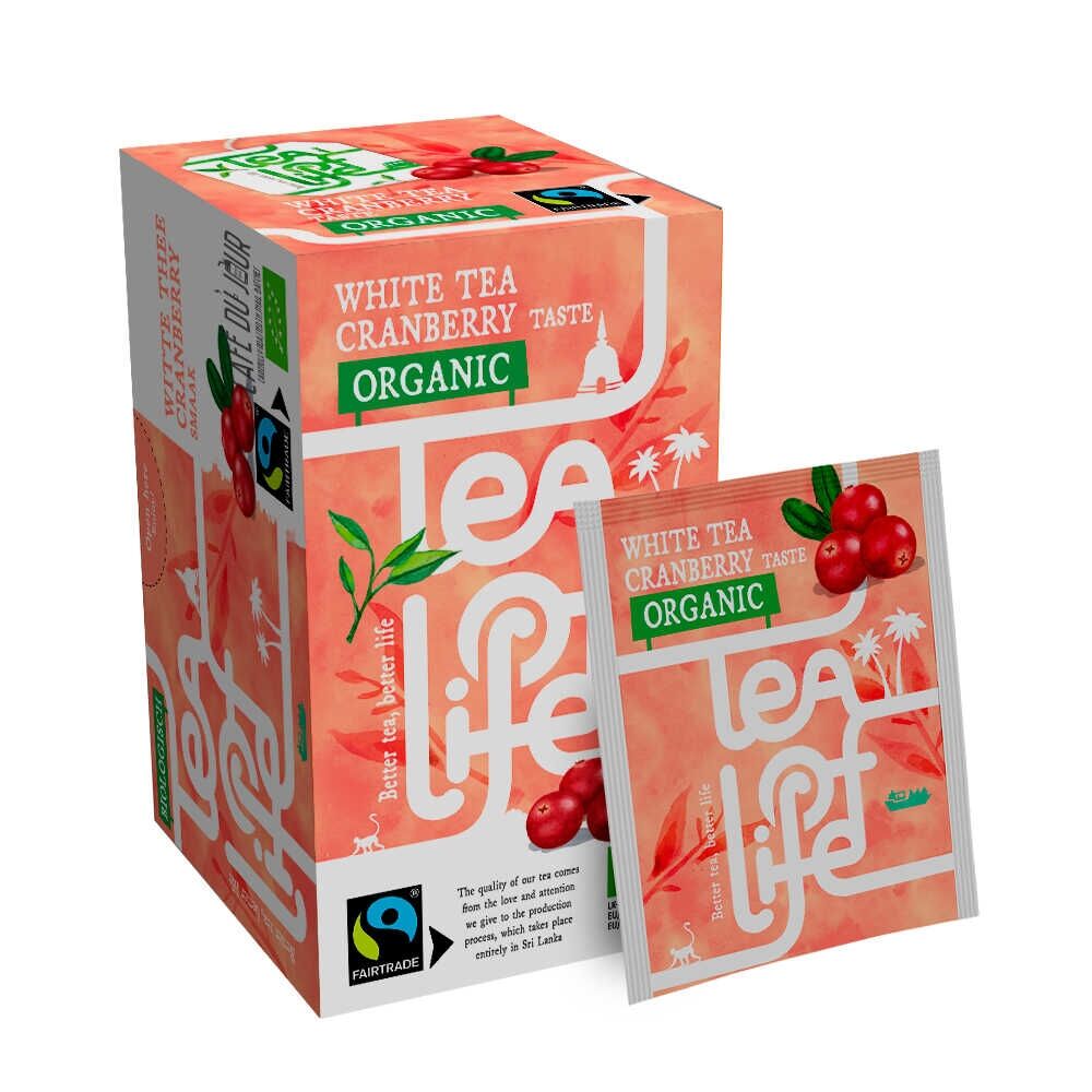 White Tea Cranberry - Organic & Fairtrade - Tea of Life - 25 torebek herbaty