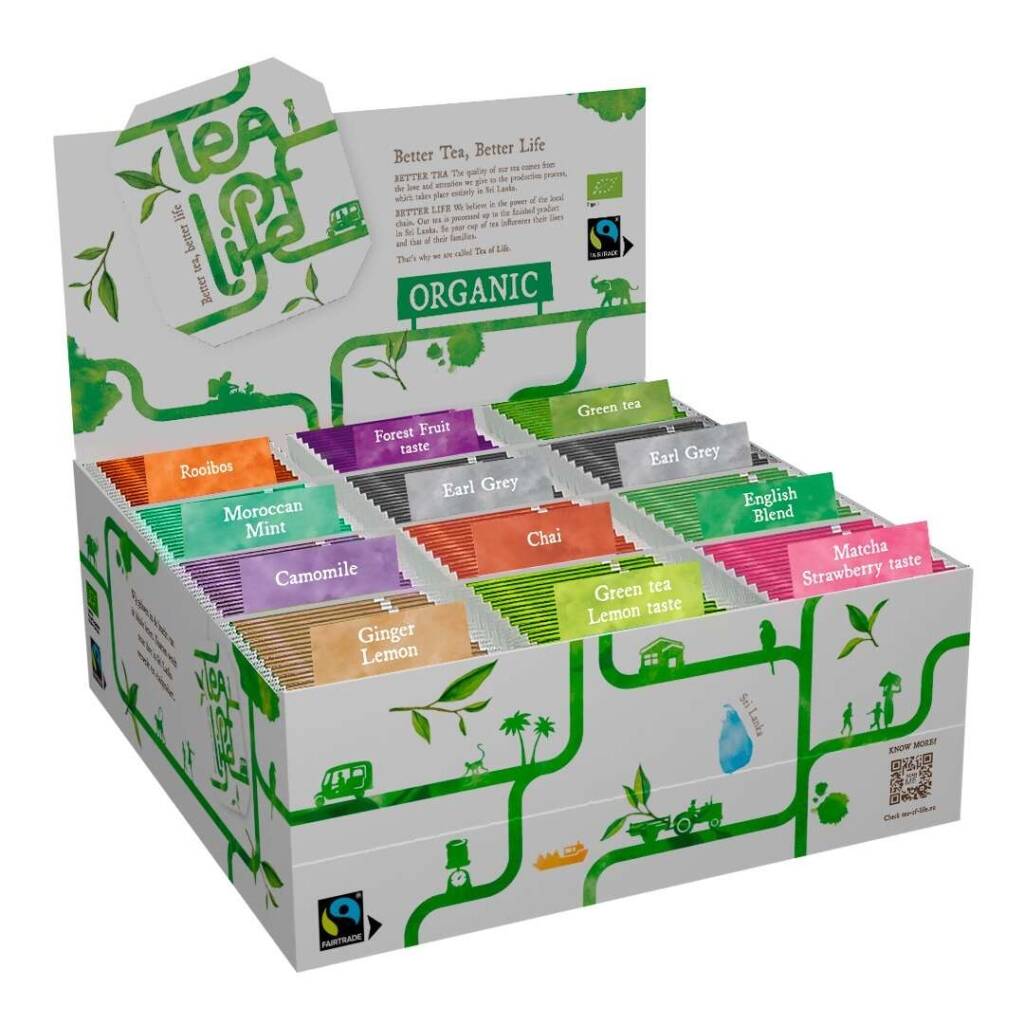 Ekspozycja asortymentu - Ekologiczne & Fairtrade - Tea of Life - 120 saszetek herbaty