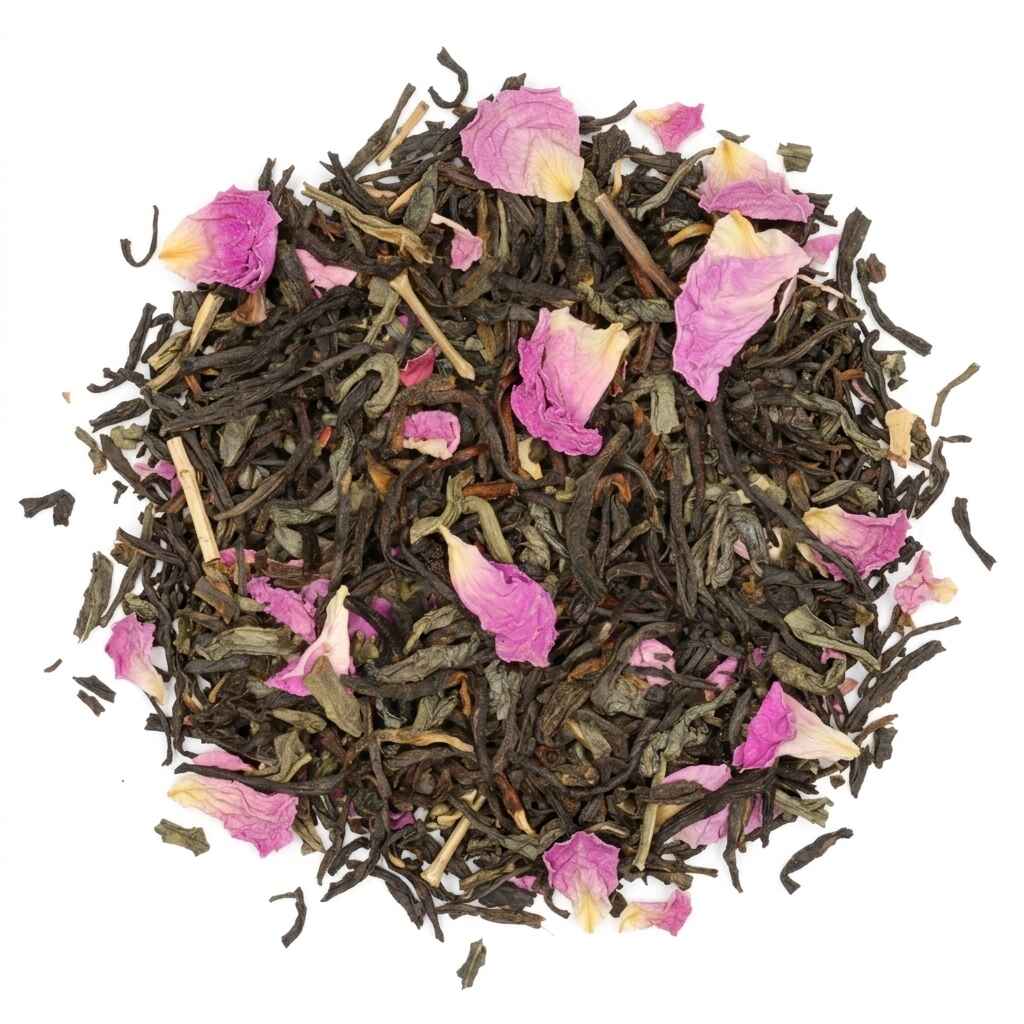 Rose Garden - herbata czarna i zielona 100 g - herbata sypka Café du Jour