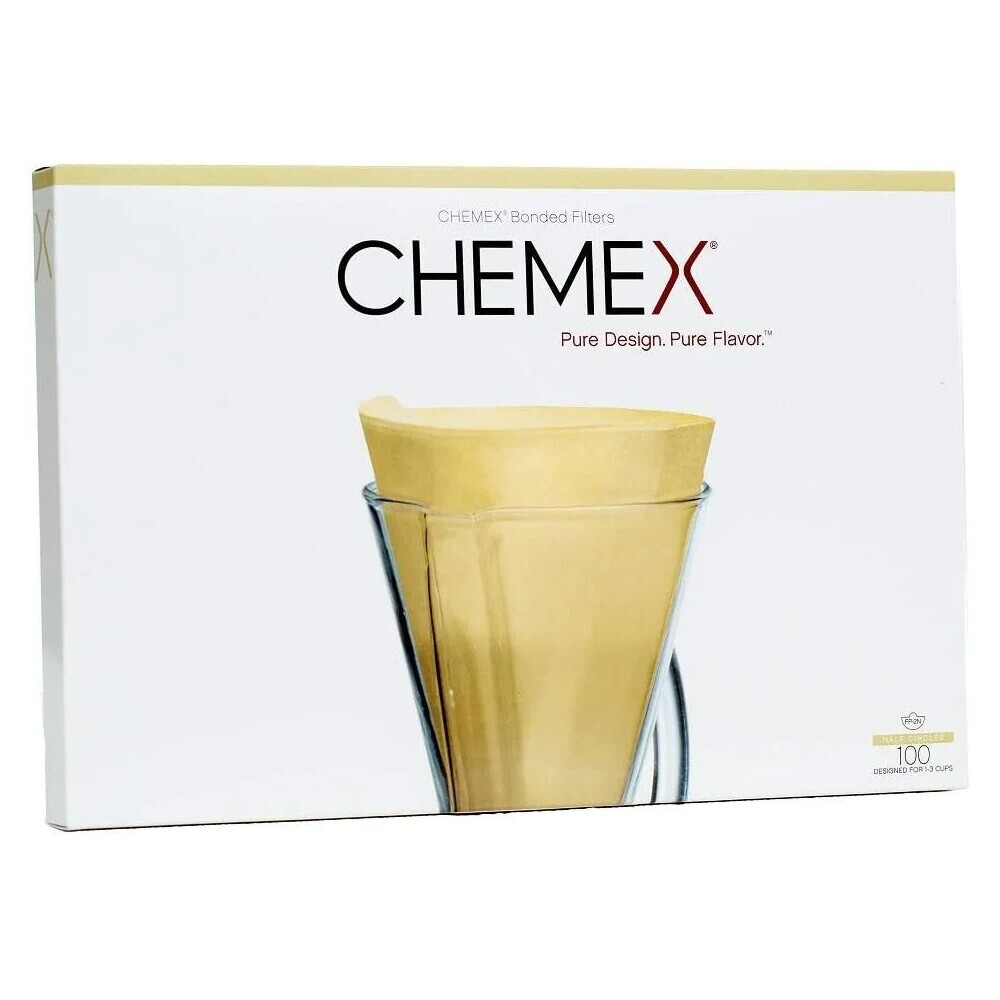 Chemex filtry do kawy 3-kopowe - FP-2N Bonded (złożone, nie wybielane) - 100 sztuk