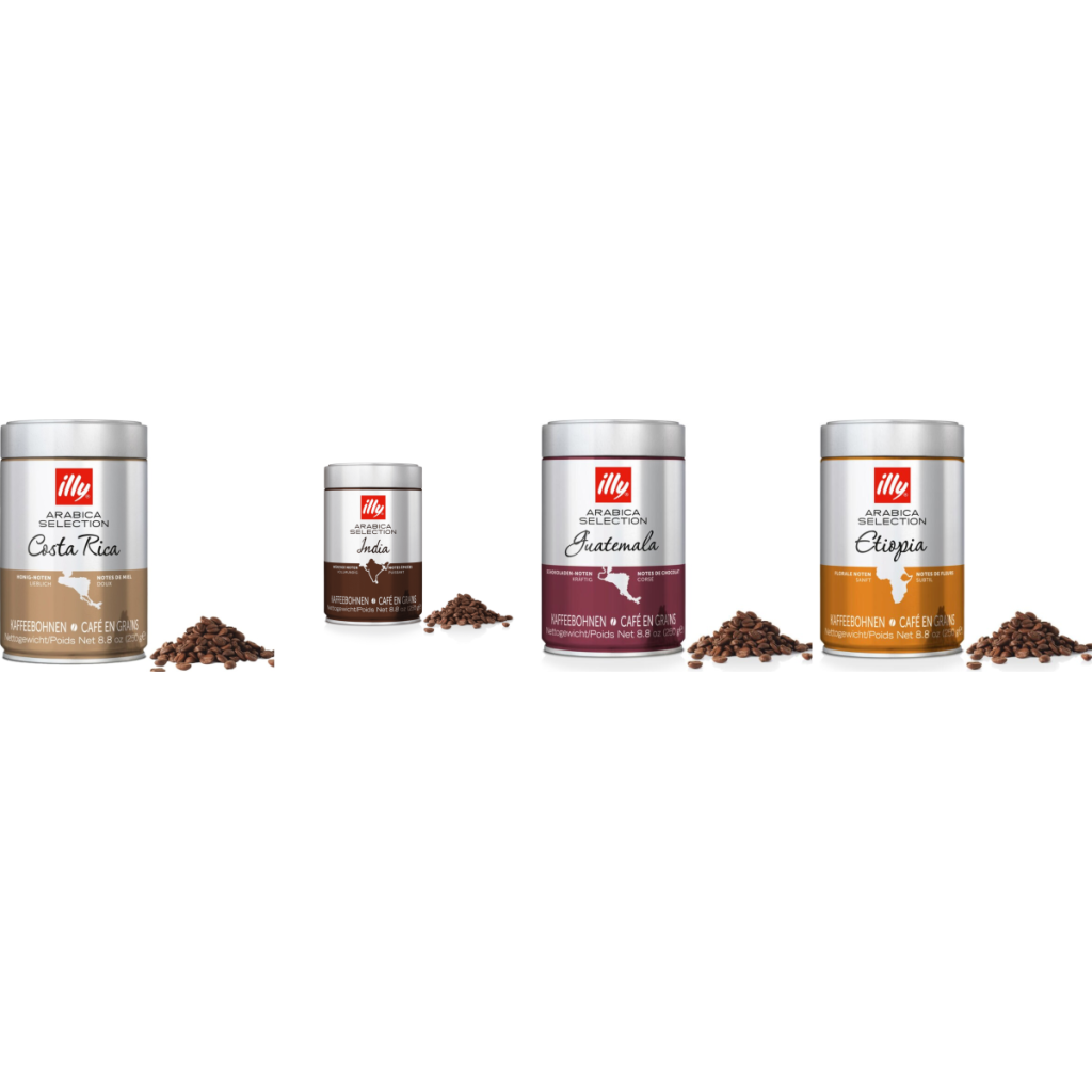 illy Zestaw Degustacyjny Arabica - kawa ziarnista - 4 x 250 gramów