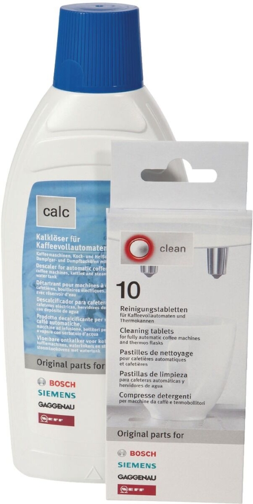Zestaw konserwacyjny do ekspresu do kawy Siemens / Bosch – 10 tabletek / 500 ml odkamieniacza