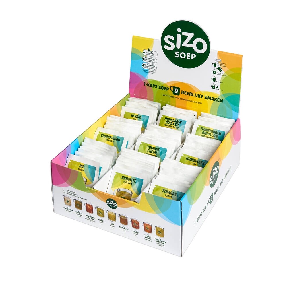 Sizo Soup Display Box 9 smaków - zupa instant - 95 saszetek