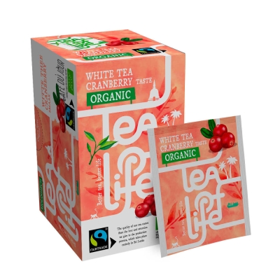 White Tea Cranberry - Organic & Fairtrade - Tea of Life - 25 torebek herbaty