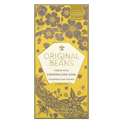 Krótkoterminowa data ważności: Original Beans - Esmeraldas Vegan Almond - 50% mleczna czekolada z migdałami