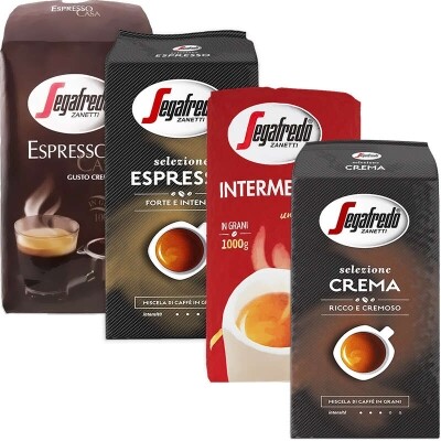 Segafredo opakowanie degustacyjne kawy ziarnistej 4 x 1 kg