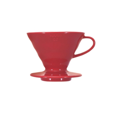 Dripper Hario V60 - porcelanowy czerwony - rozmiar 02