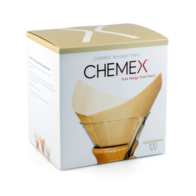 Filtry do kawy Chemex - FSU-100 klejone (składane) i naturalne - 100 sztuk