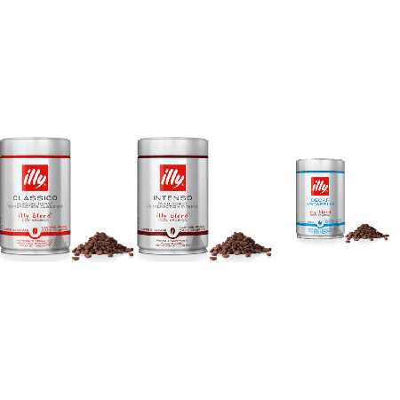 illy Zestaw Degustacyjny Espresso z Bezkofeinową - kawa ziarnista - 3 x 250 gramów