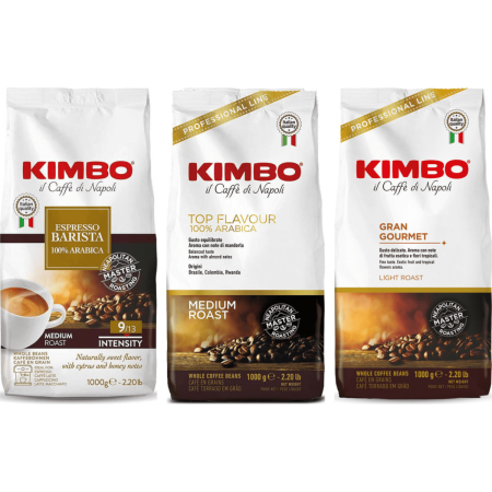 Kimbo Zestaw Degustacyjny Łagodny & Aromatyczny - 100% Arabica - 3 x 1 kg