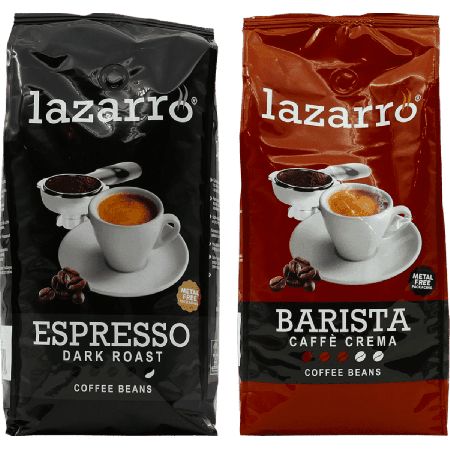 Lazarro Duet Ziaren - Dark Roast & Caffè Crema 2 x 1 kilo