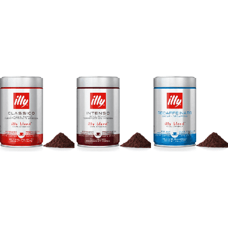 illy Zestaw Degustacyjny Espresso z Bezkofeinową - kawa mielona - 3 x 250 gramów