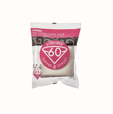 Filtry do kawy Hario V60 - rozmiar 01 kolor biały (VCF-01-100W) - 100 sztuk