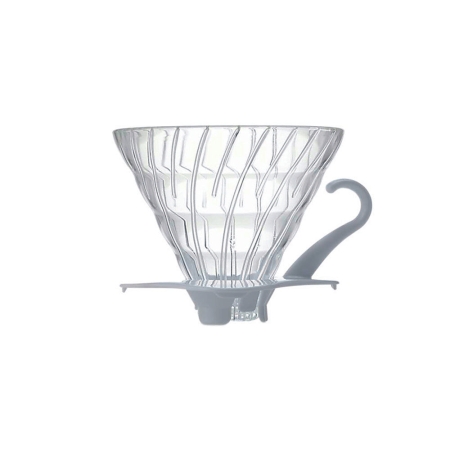Hario V60 dripper - szkło z białym uchwytem - rozmiar 02 (VDG-02W)