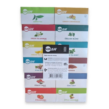 Zestaw mieszany Sunleaf - 12 x 25 torebek herbaty