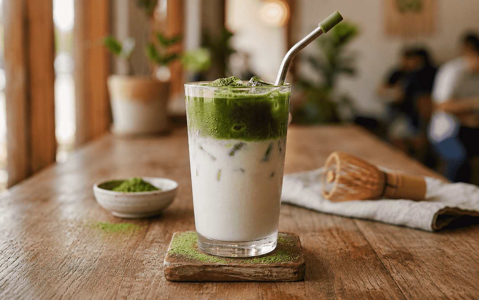 Przepis na iced matcha latte: chłodne, kremowe i proste