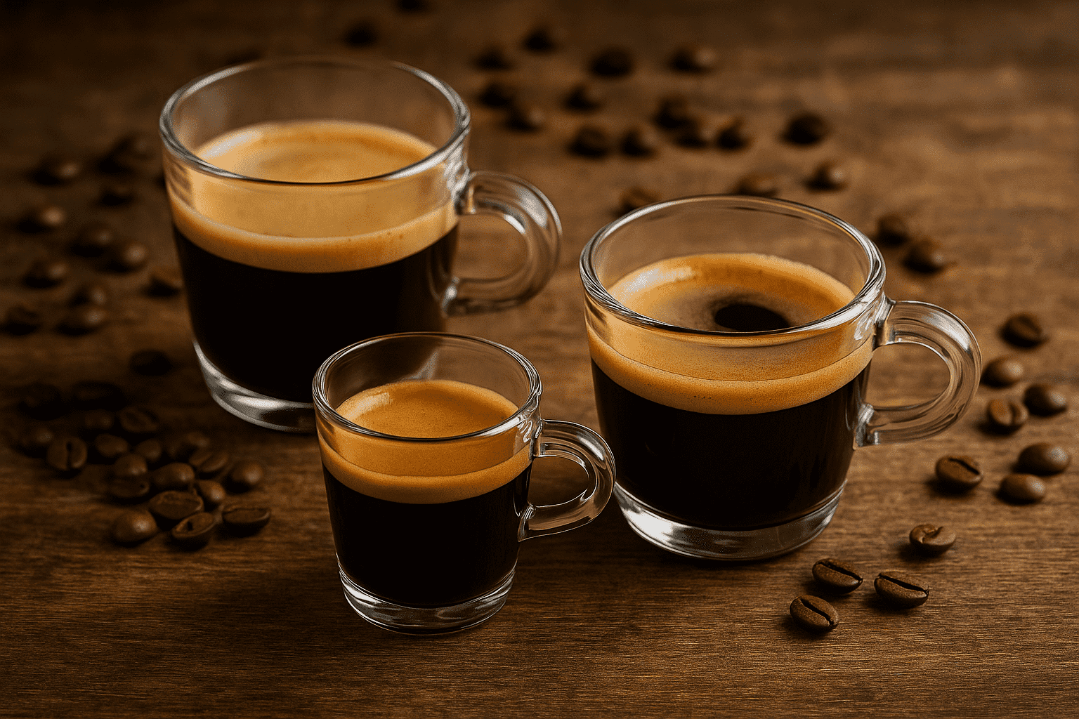ristretto, espresso i lungo