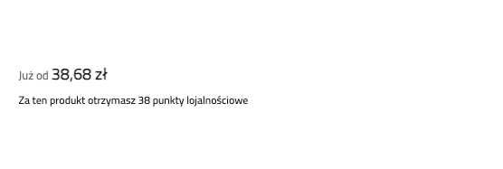 Pod ceną każdego produktu widać, ile punktów lojalnościowych daje